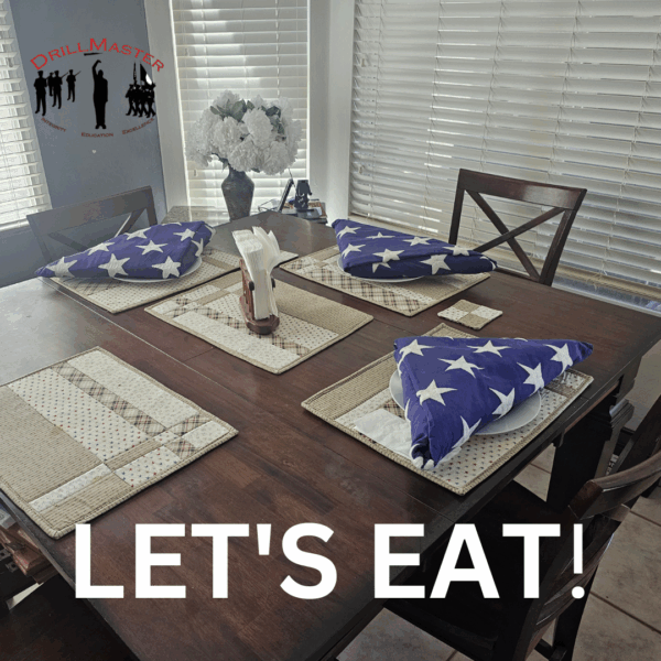 Let's Eat Flag on Table