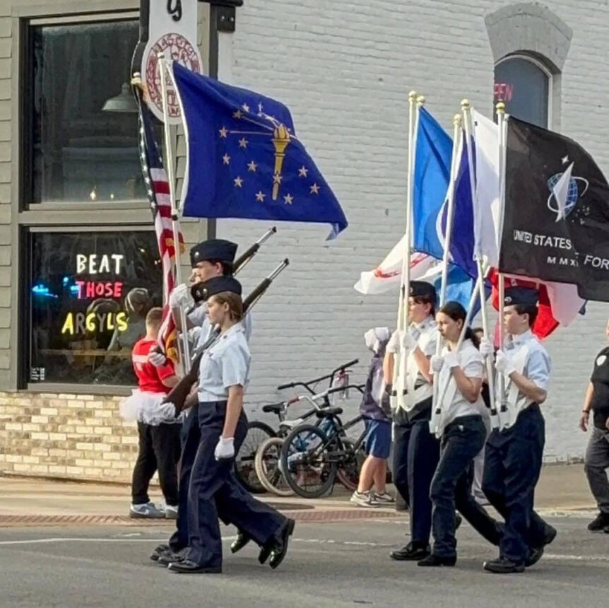 CAP Massed Colors Cadets Carrying to Flags Each