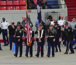 Flag Sliding Down Staff