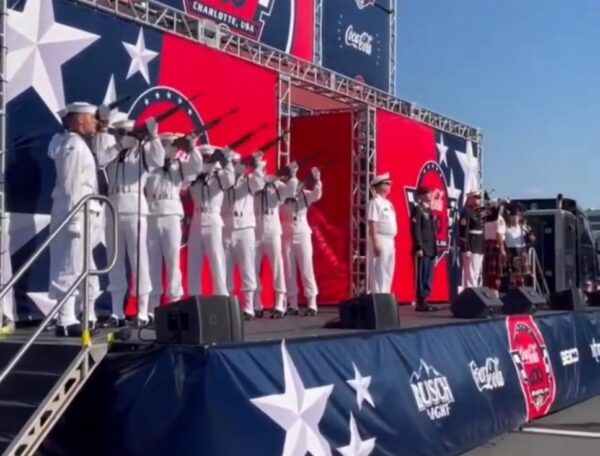 Navy Ceremonial Guard Firing Party at NASCAR Event