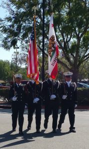 Firefighter Color Guard Axes at Right Shoulder