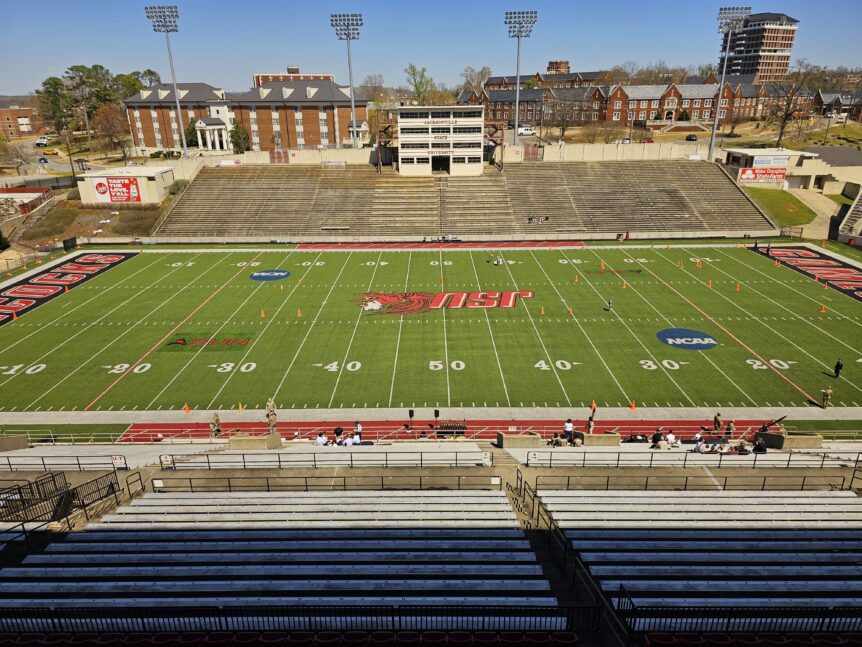 Jacksonville State University Football Stadium view from the press box