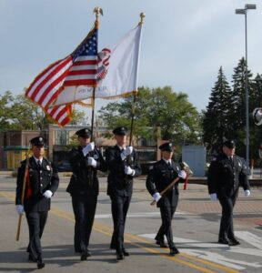 Palatine IL Fire Color Guard with Mixed Tools