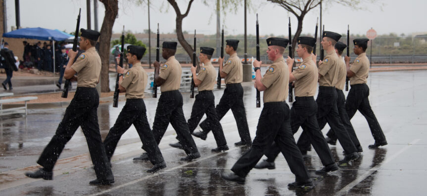 Thunderbird High School NJROTC armed drill team