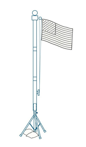 Professor Flag Portable Flag Pole For Training Full Pole