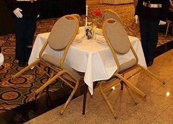 Titled Chairs into Table