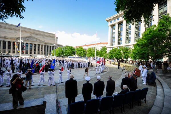 Ceremonial Guard at Navy Memorial S-T Formation with Guards