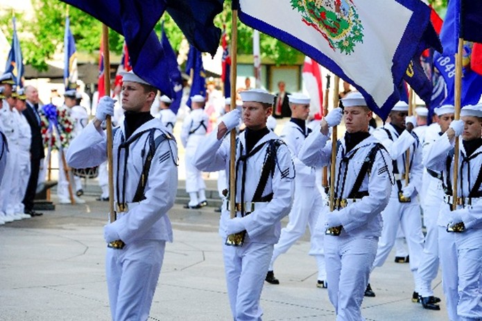 Navy Ceremonial Guard State and Territory Flags Formation at the Navy Memorial