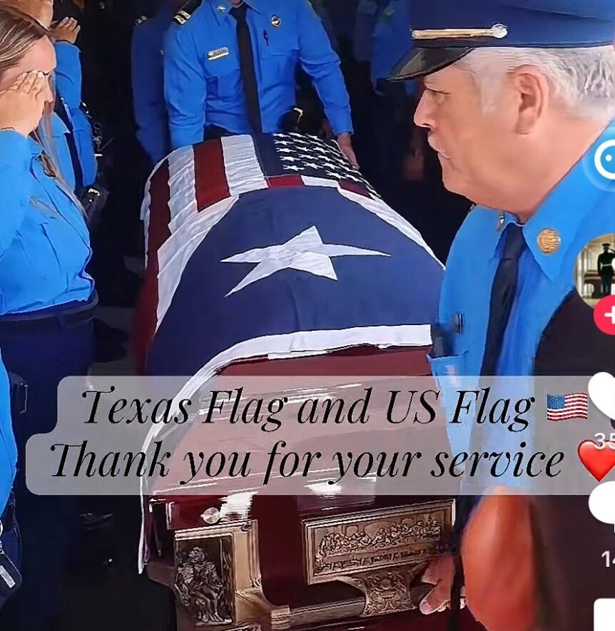 Two Flags On Casket